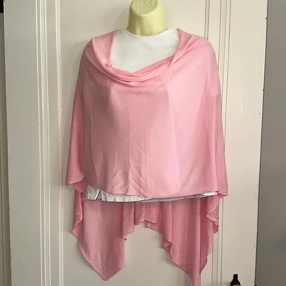 Kerisma pink‎ viscose/tencel/modal knit shawl/wrap with hole for head